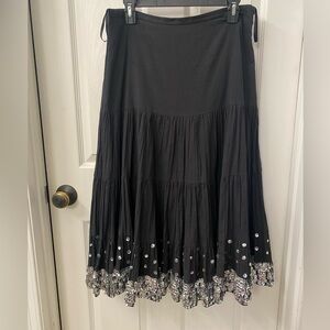 Sweet by miss me Black Sequin Trim Skirt 100% cotton size medium